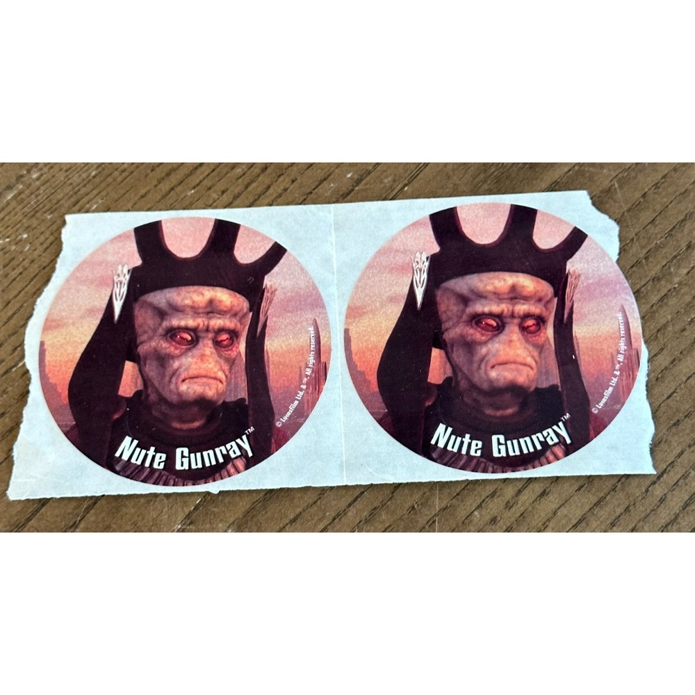 2 Vintage Y2K Star Wars Nute Gunway Stickers Movie Memorabilia Ephemera